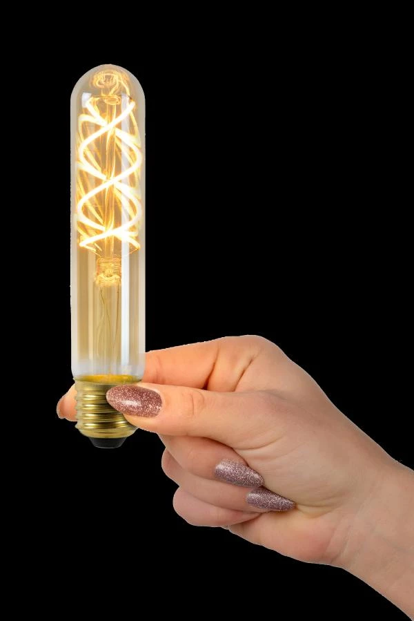 Lucide T32 - Glühfadenlampe - Ø 3 cm - LED Dim. - E27 - 1x4,9W 2200K - Amber - Atmosphäre 2